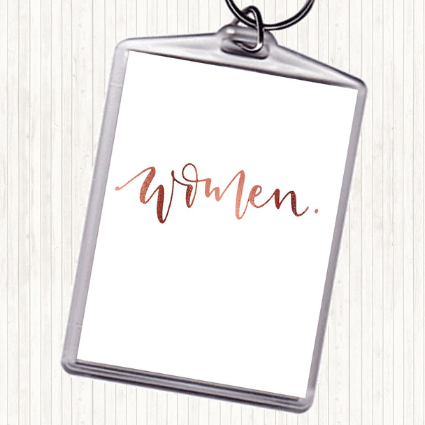 Rose Gold Women Quote Keyring