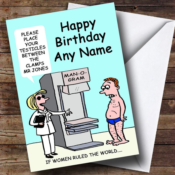 Funny Rude Manogram Customised Birthday Card