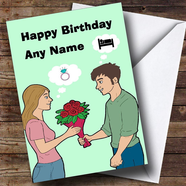 Funny Man And Woman Customised Birthday Card