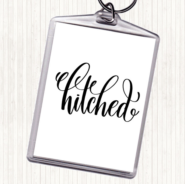 White Black Hitched Quote Keyring White Black Hitched Quote Keyring