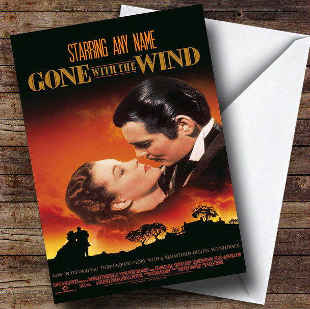 Spoof Gone With The Wind Movie Film Poster Customised Birthday Card