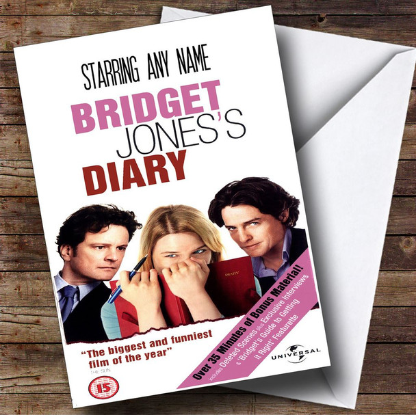 Spoof Bridget Jones Movie Film Poster Customised Birthday Card
