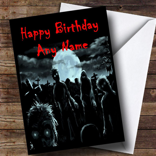 Zombies And Monsters Scary Funny Customised Birthday Card