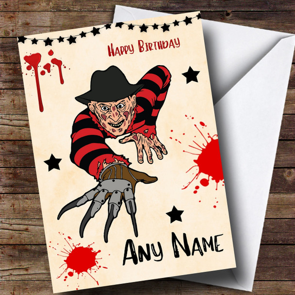 Freddy Krueger Scary Customised Birthday Card