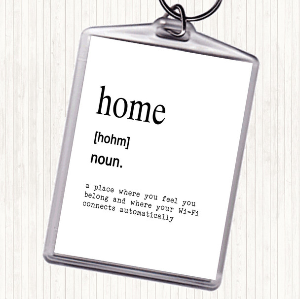 White Black Word Definition Home Quote Keyring