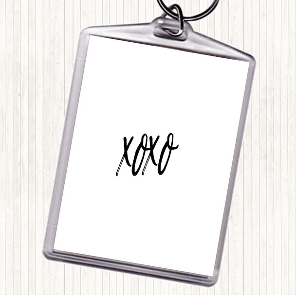 White Black Xoxo Quote Keyring