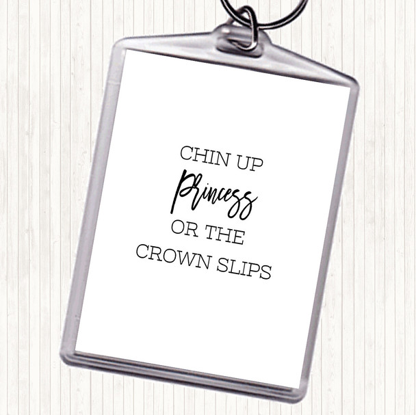 White Black Crown Slips Quote Keyring