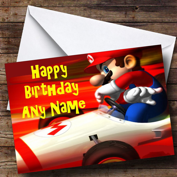 Mario Racing Customised Birthday Card