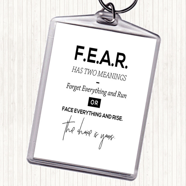 White Black Forget Everything Quote Keyring