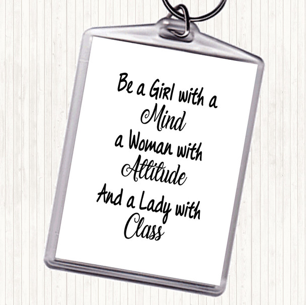 White Black Girl With A Mind Quote Keyring