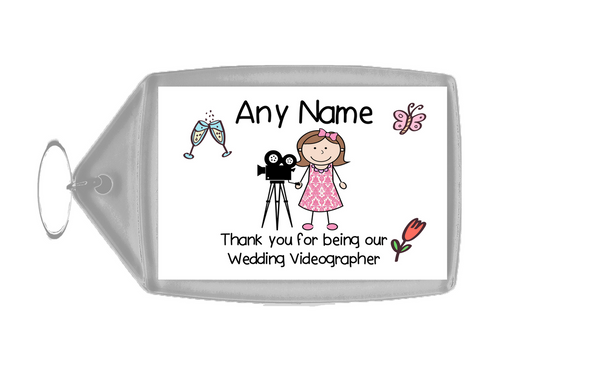 Thank You For Being Our Wedding Videographer Female Keyring