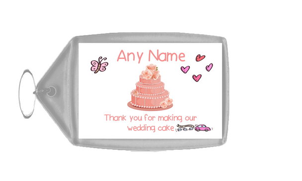 Thank You For Making Our Wedding Cake Coral Keyring