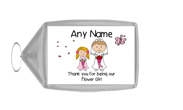Thank You Flower Girl Keyring