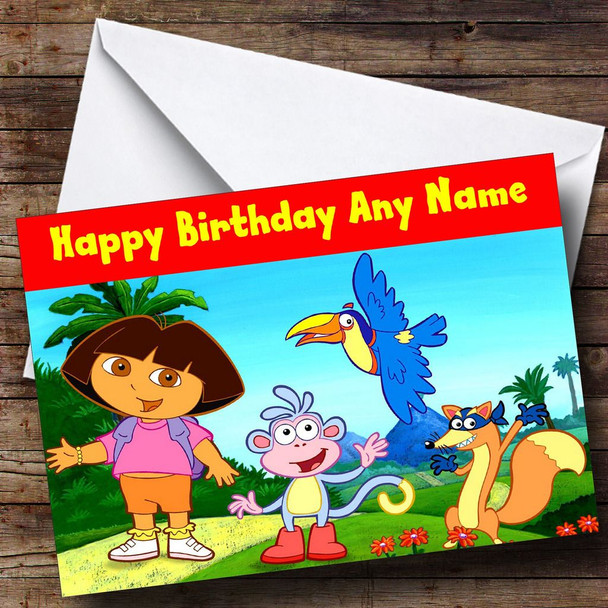 Dora The Explorer & Friends Customised Birthday Card
