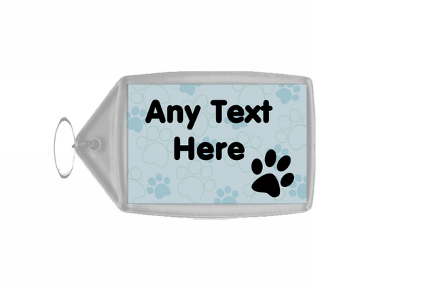 Blue Dog Paw prints Keyring