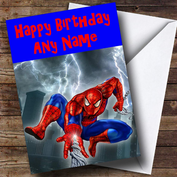 Spiderman Web Customised Birthday Card