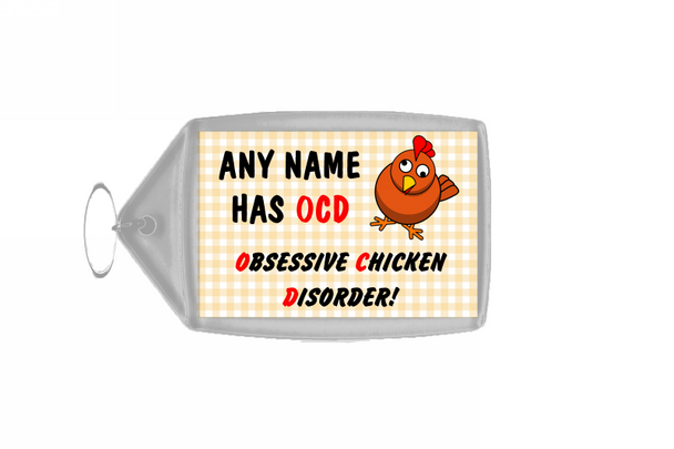 Funny Ocd Chicken Cream Keyring