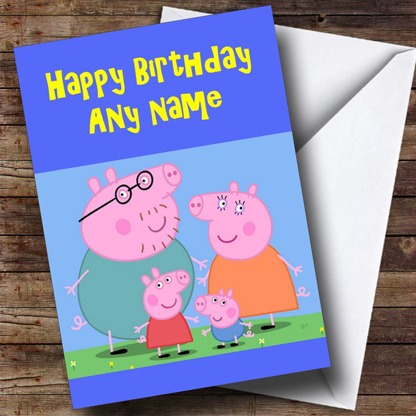 Blue Peppa Pig Customised Birthday Card Blue Peppa Pig Customised Birthday Card