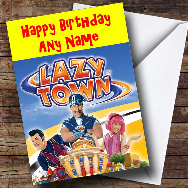 Lazy Town Customised Birthday Card