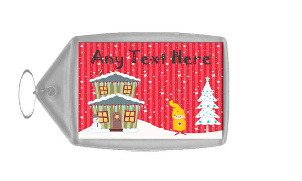 Gnome Winter Scene Christmas Keyring