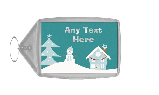 Snowman Winter Scene Christmas Keyring
