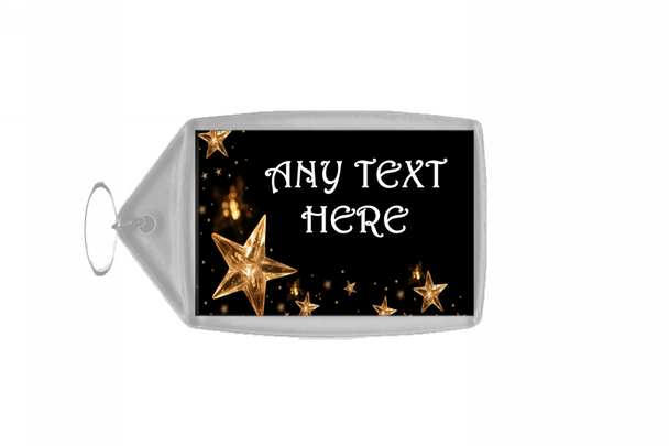 Gold Stars Christmas Keyring