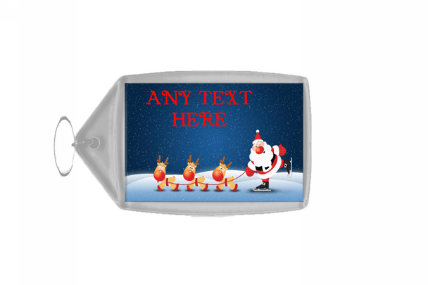 Snowing Santa Christmas Keyring