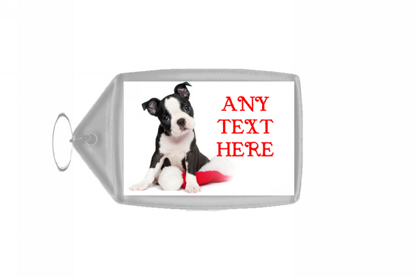 Beautiful Puppy Christmas Keyring