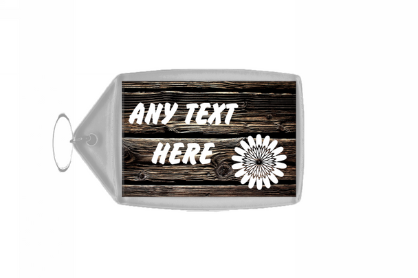 Dark Wood Flower Keyring