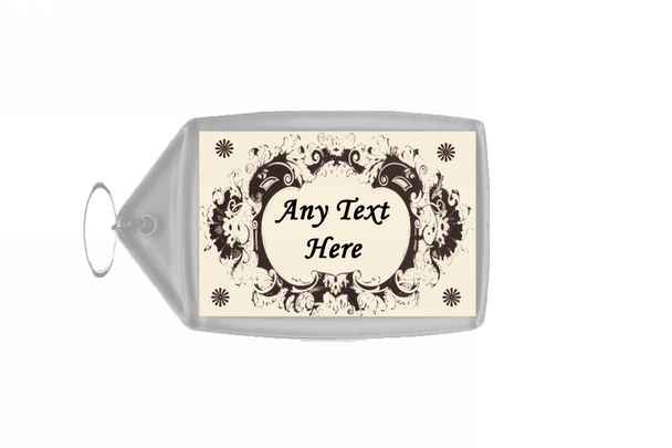 Cream And Brown Scroll Keyring