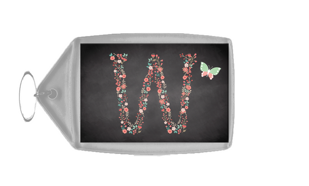 Chalk Letter Initial W Keyring