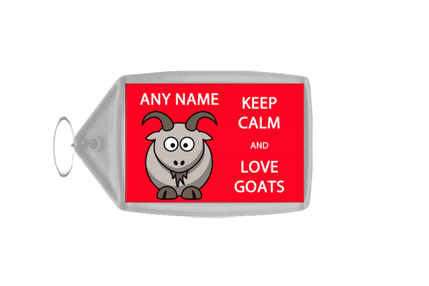 Keep Calm And Love Goats Large Keyring