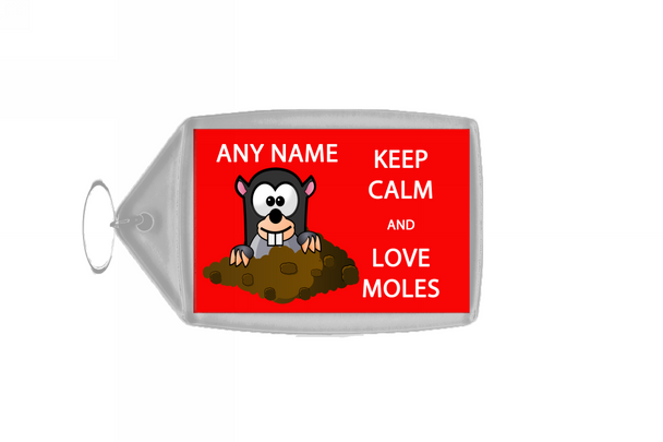 Keep Calm And Love Moles Large Keyring