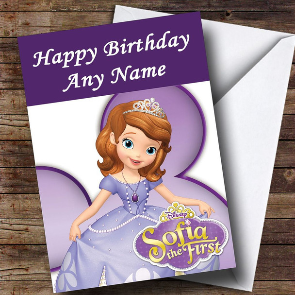 Sofia The First Purple And White Customised Children's Birthday Card Sofia The First Purple And White Customised Children's Birthday Card