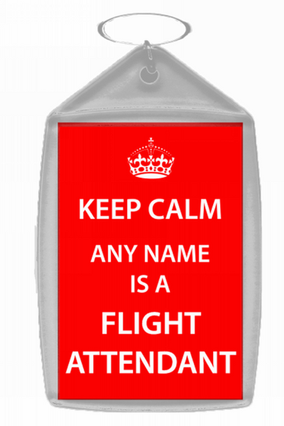 Flight Attendant Keep Calm Keyring