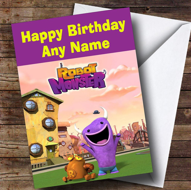 Robot And Monster Customised Children's Birthday Card