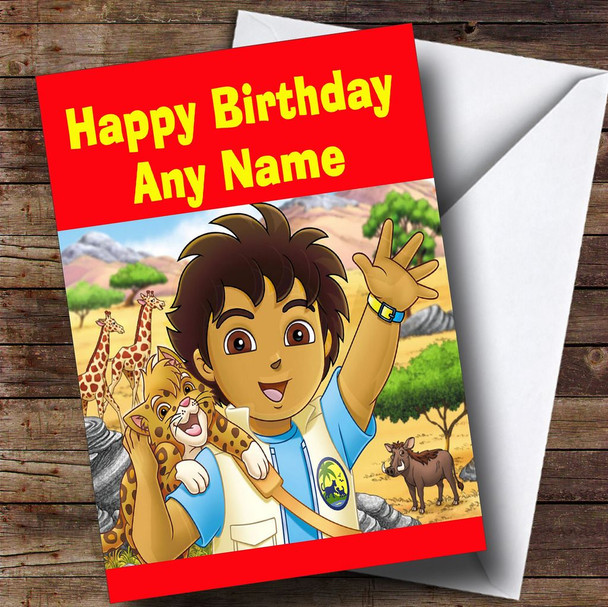 Go Diego Go Customised Children's Birthday Card