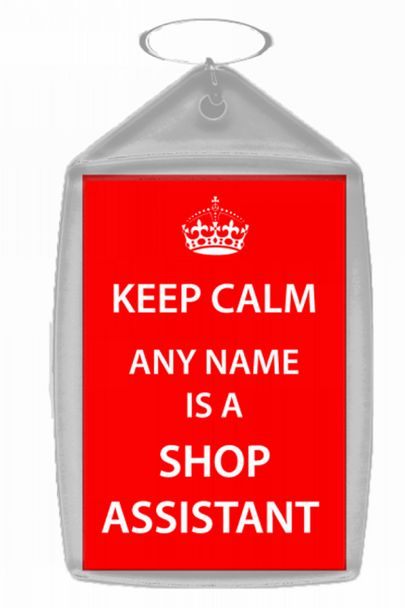 Shop Assistant Keep Calm Keyring