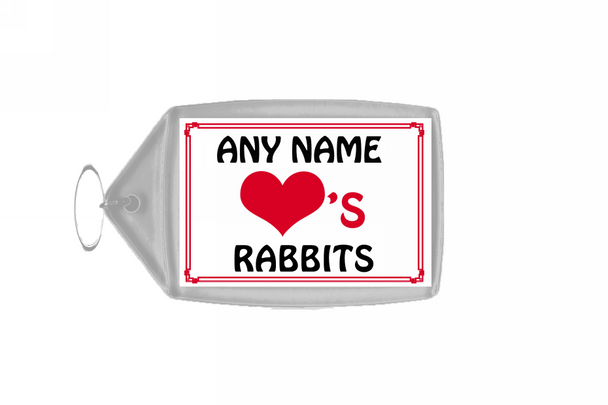 Love Heart Rabbits Keyring