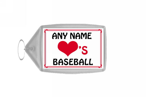 Love Heart Baseball Keyring