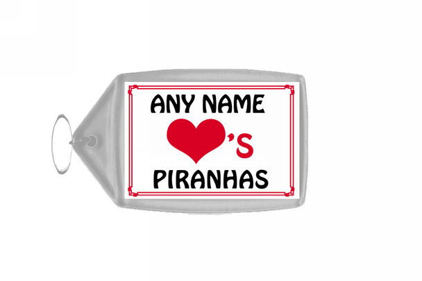 Love Heart Piranhas Keyring