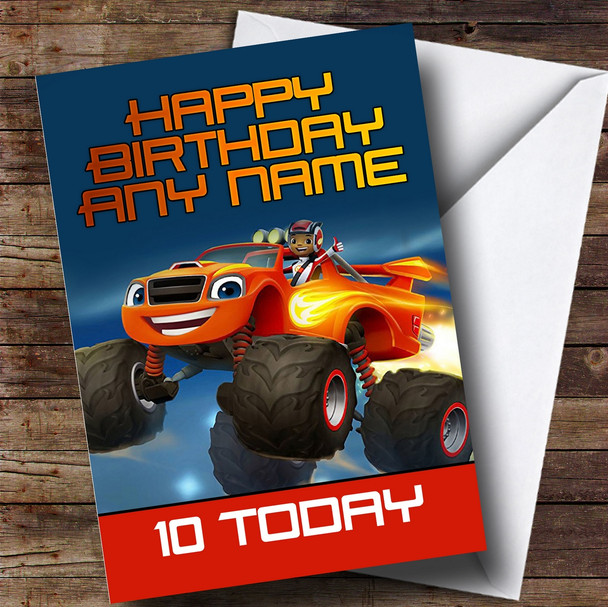 Customised Blaze And The Monster Machines Children's Birthday Card