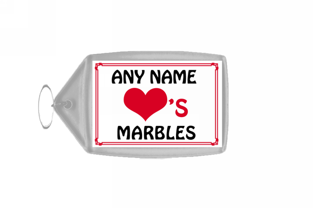 Love Heart Marbles Keyring