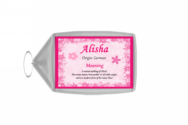 Alisha Name Meaning Keyring Alisha Name Meaning Keyring