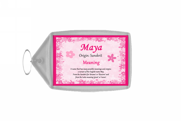 Maya Name Meaning Keyring