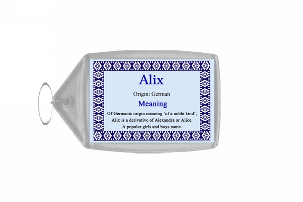 Alix Name Meaning Keyring