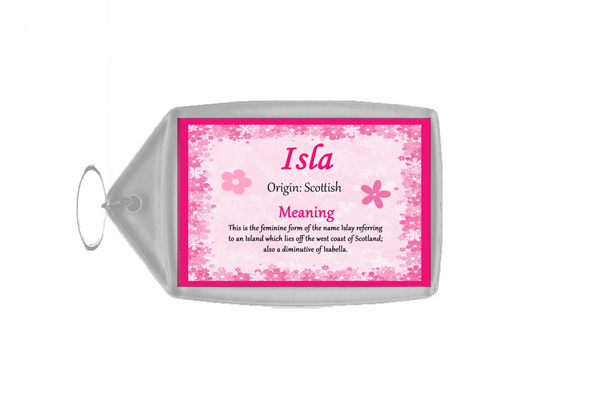 Isla Name Meaning Keyring