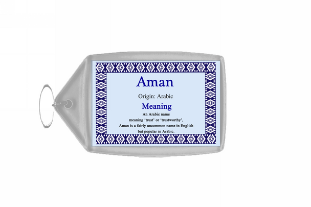 Aman Name Meaning Keyring