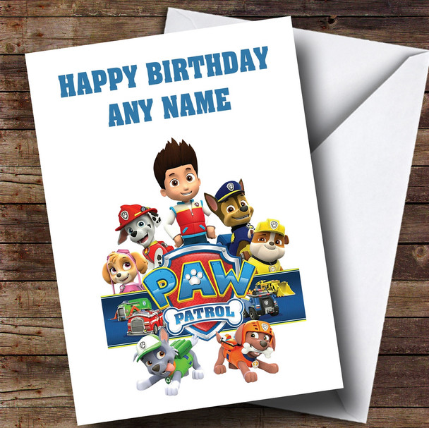 Customised White Paw Patrol Children's Birthday Card