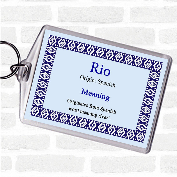 Rio Name Meaning Keyring Blue